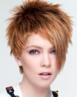 Short pixied hair with velvety soft spikes