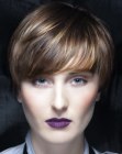 Easy to style pixie cut with highlights in and around the fringe