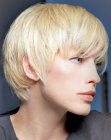Contemporary short hairstyle that follows the shape of the head