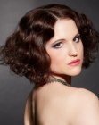 Slightly angled bob with water waves and 1920s elements