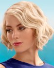 Blonde chin length bob with finger waves