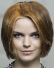 Modern chin length bob with texture and a natural fall