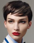 Classic short above the ears hairstyle for women