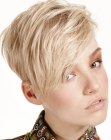 Easy to wear and style short hair with long bangs