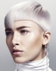Short round hairstyle with a futuristic appeal