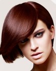 Dynamic bob with a side part and long bangs