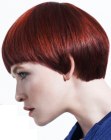 Smooth short hairstyle for red hair