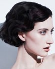 Short 1930s inspired hairstyle with vintage finger waves
