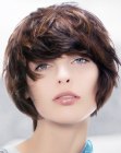 Short hairstyle with layers and a longer neck section