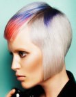 Short hairstyle with watercolor like hair colors