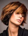 Modern bob with choppy cutting lines and volume