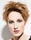 Layered short hair with out of the face styling