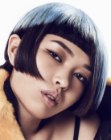 Colorful bob haircut wit Korean K-Pop elements