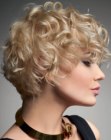 Short blonde hair with ruffled curls