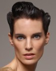 Easy to do wet-look style for short hair