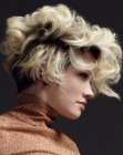 Short hair with flowing lines and cool colors