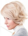 Blonde A-line bob haircut for older women