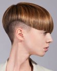 Short haircut with a shaved nape for women
