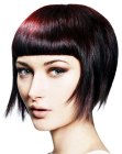 Short razor cut hair with a trendy silhouette