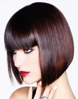 Comfortable angled bob with a shorter back