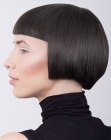Very short square bob with a longer back section