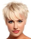Stylish blonde pixie with thinned out bangs