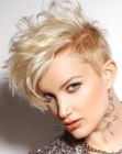 Trendy pixie haircut with very short sides