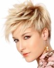 Sporty pixie cut with a very short neckline