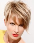 Contemporary pixie with side swept bangs