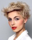 Pixie hairstyle with a messy appeal