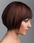 Short razored bob with bangs