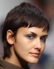 Close-cropped haircut