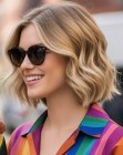 Wavy blonde bob