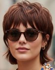 Neck-length shag haircut