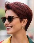 Pixie cut for dark red hair