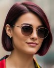 Burgundy short bob