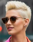 Platinum blonde pixie cut