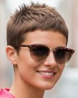 Very short feminine haircut