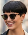 Bowl cut with short bangs
