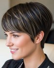 Dark pixie cut with volume