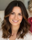 Brunette long hair with waves