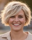 Textured short blonde bob