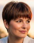 Brunette pixie with highlights