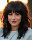Long hair with layers and bangs