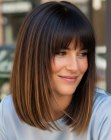 Long bob with full bangs