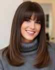 Long and silky brunette hair