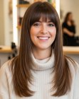 Long straight hair with soft bangs