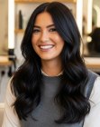Long dark hair with gentle waves