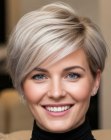 Platinum blonde pixie cut