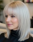 Platinum blonde long bob